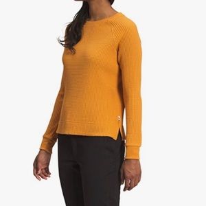 The North Face Orange Waffle Knit Long Sleeve Top